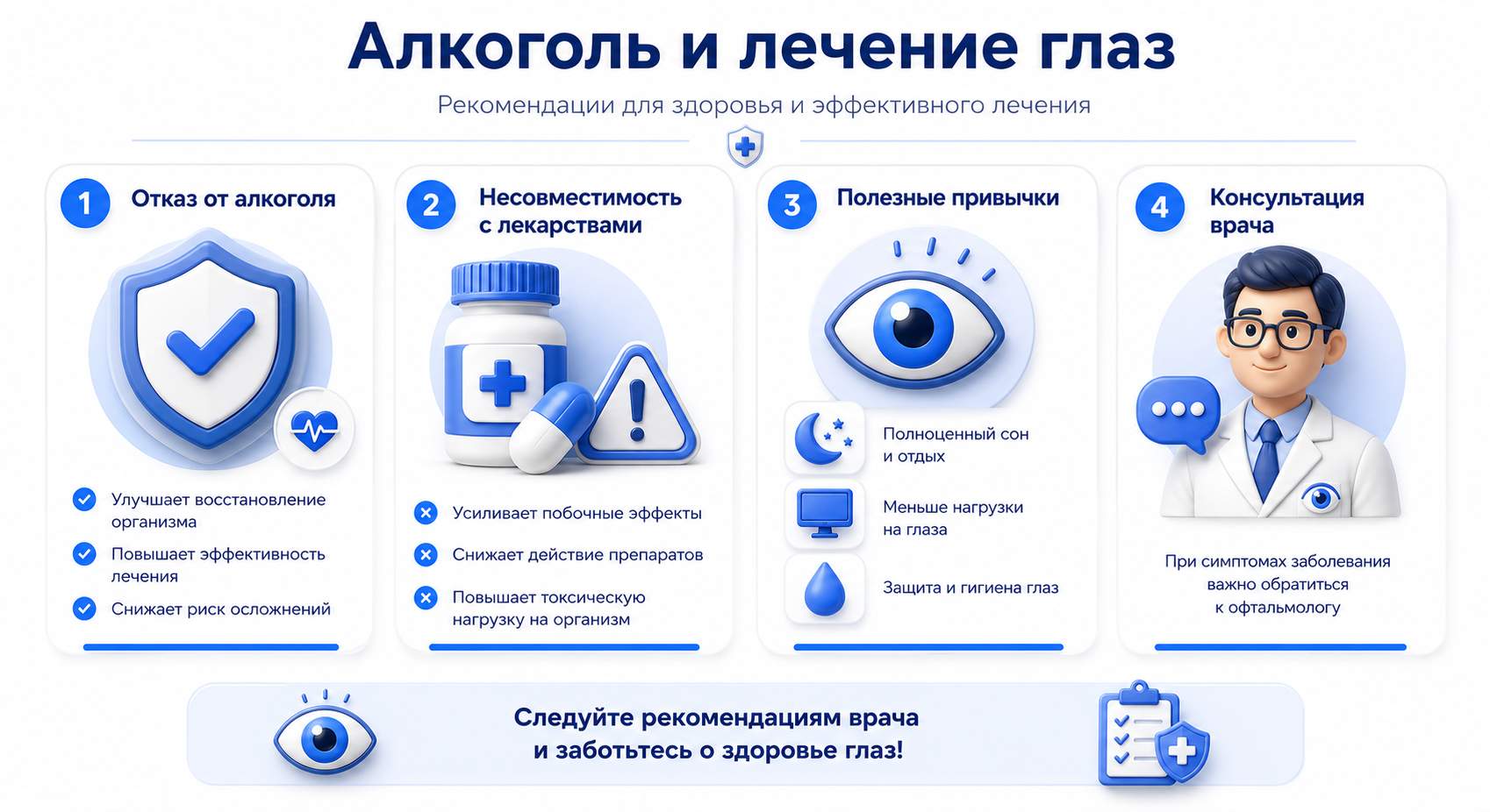 Инфографика на тему алкоголя и здоровья глаз